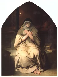 Heloise am Grab von Abelard